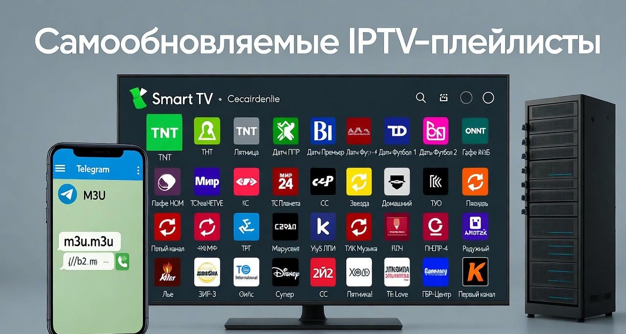 Самообновляемый IPTV-плейлист для Smart TV, Android и VLC